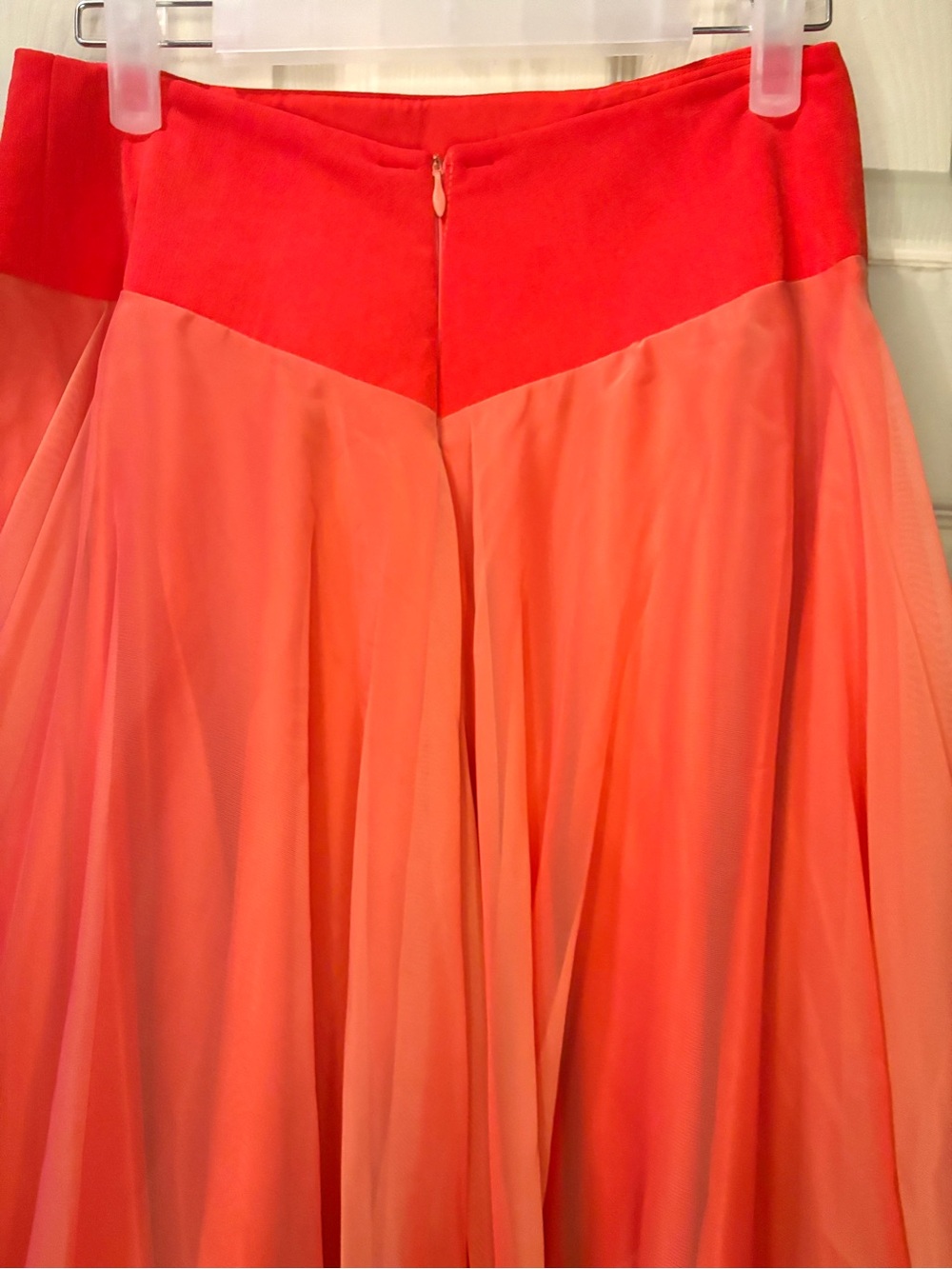 Handmade Coral Suede-Waist Tulle Chiffon Circle Maxi Skirt S/M - Picture 9 of 16